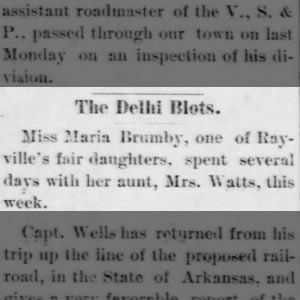 Maria Brumby Visits Her Aunt