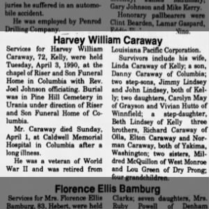 Obituary for Harvey William Carawav