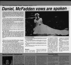 Marriage of Sherri Michele Daniel and Michael Elgin McFadden