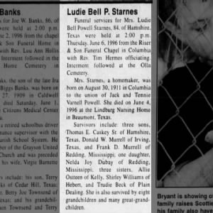 Aunt Ludie obituary 